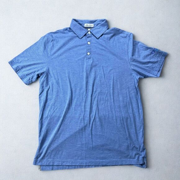 Peter Millar Other - Peter Millar Polo Shirt Men Medium Blue Pima Cotton Silk Stretch Golf